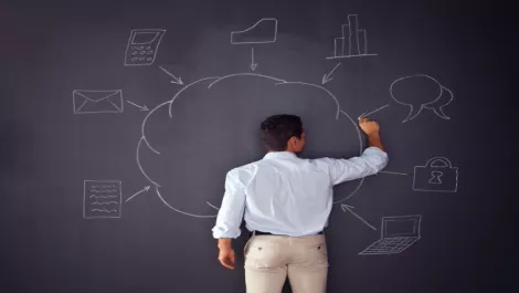 Cloud on blackboard
