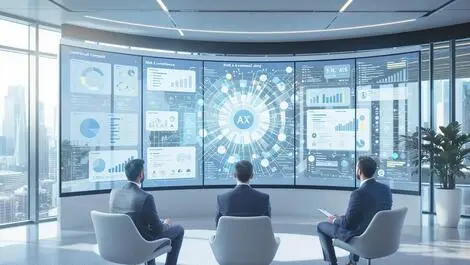 Professional audit team analyzing complex charts graphs digital dashboard governance risk compliance