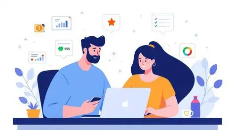 Australian man woman using laptop smartphone digital interface superannuation online