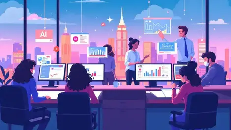New zealand office ai graphics digital skills training cityscape interaction