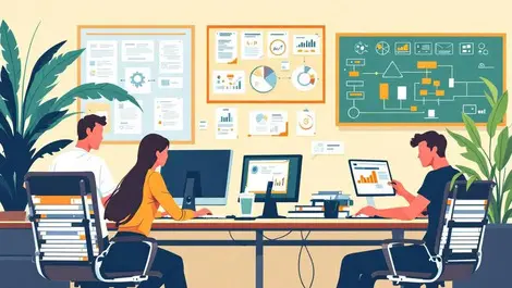 Australian city council workers office digital documents flowcharts automation