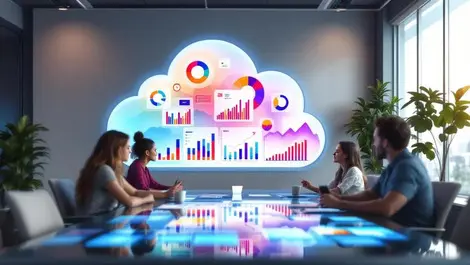 Uk office meeting cloud dashboard frontline staff touchscreen data