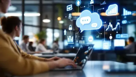 Office employees ai automation chat interface cloud workflows