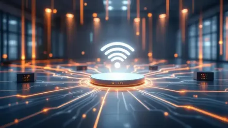 Modern wifi access point ai managed wireless network infra room