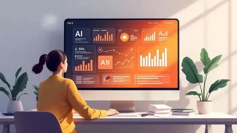 Ai powered cms content optimisation office team analytics scene
