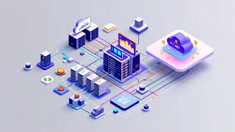 Isometric hybrid datacenter cloud ai observability dashboard