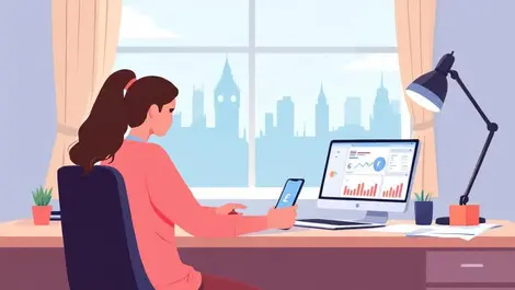 Uk sole trader finance management desk laptop phone hmrc london