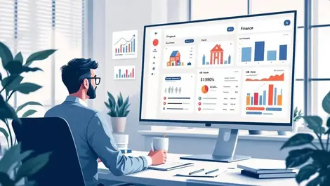 Professional digital illustration finance hr dashboard office london corporate